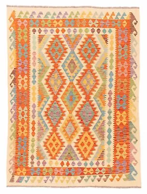 Vintage Hand Woven Turkish Carpet 5'2  X 6'6  Traditional Wool Kilim Rug • $288.20