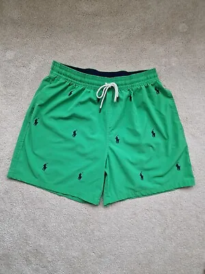 Ralph Lauren Swimshorts XL Green Multiple Logo Pockets • £30