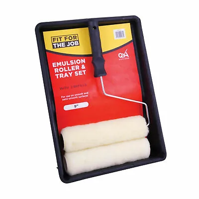 9 Emulsion Paint Painters Roller Set Complete Decorating Kit With 2 Sleeves Tray • £7.99