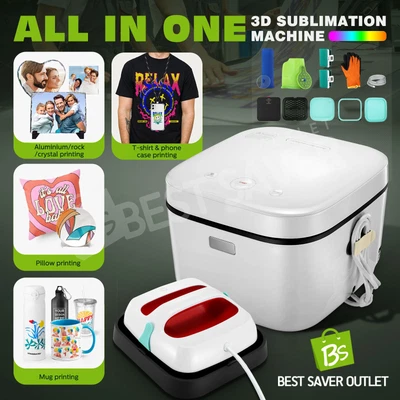 $389.79 • Buy Vacuum Heat Press Transfer Printer 3D Sublimation Machine T Shirt Mug Hat Plate