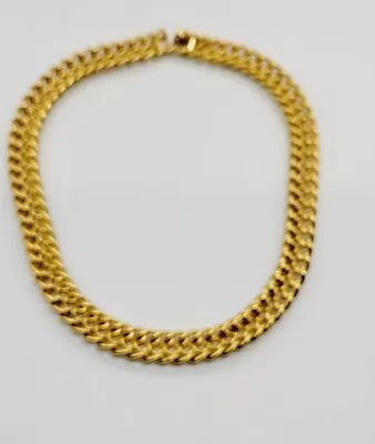 Vintage Monet Necklace Gold Tone Choker Chunky Link Runway 16  • $61.20
