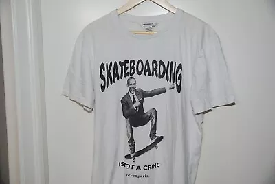 Eleven Paris Obama Skateboarding Is Not A Crime T-Shirt - Size Large • $4.99
