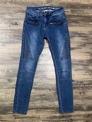 Cotton On Womens Deluxe Moto Mid Rise Skinny Denim Jeans Size Au 8 US 4  2481 • $20