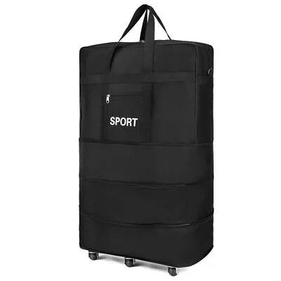 42  6 Wheel Extra Large Lightweight Luggage Trolley Suitcase Travel Bag H V6F9O • £14.99