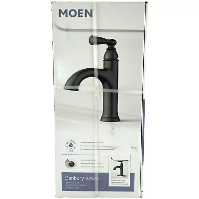 🆕 Moen 84945BL Banbury One Handle 1 Hole Bathroom Faucet - Matte Black  SEALED • $53.97