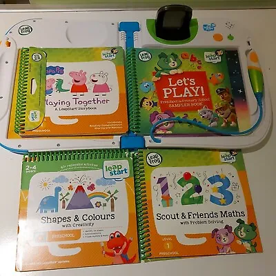 Green Leapfrog Leapstart 3D Learning Console With 4 Books Peppa Pig Shapes Math • £44.99