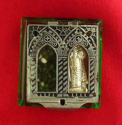 Vintage INFANT OF PRAGUE JESUS Double Pocket Shrine MINI STATUE ROSARY HOLDER • $79.99