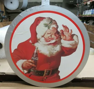 Vintage Coca Cola Christmas Ball Decoration Cardboard Sign Santa  • $109