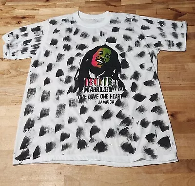  Bob Marley Shirt Size Small Zion AOP T Shirt Multicolor Black Polka-dot  • $16