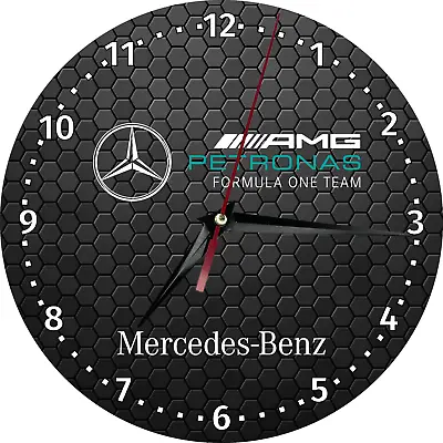 Mercedes AMG Petronas MDF Wall Clock With Print Gift For Car Lovers • $27