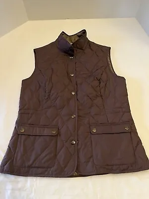 EDDIE BAUER Brown Puffer GOOSE DOWN Snap Front Vest Small EUC • $20