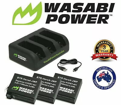 Wasabi Power Battery Or Dual/Triple Slot Charger Kit For GoPro HERO3 3+ HERO4 • $20.95