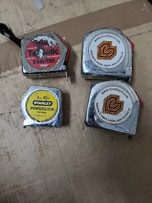 Bundle X4 Tape Measures Stanley Powerlock Made In England 3m And Fisco 3.5m • £12