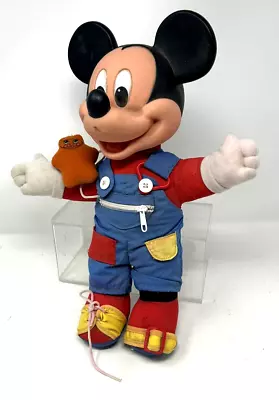 Vintage Mattel Mickey Mouse 14  1989 Walt Disney Learn To Dress Me Plush Doll • $14.99