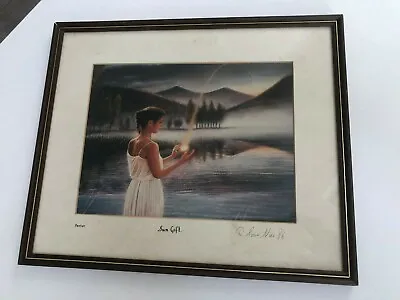 R Sowa Pave'Art Signed Print With Frame 1986 'Sun Gift' • $24.65