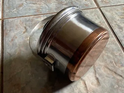 $36 • Buy 2x Vtg Coleman Peak 1 Camping  Stainless/copper Small Cooking Pots With Lid