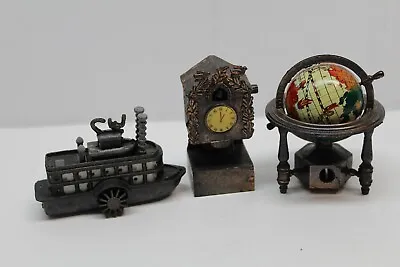 Vintage 3 Pc Lot Die Cast Metal Pencil Sharpeners Boat Globe Clock • $12.99