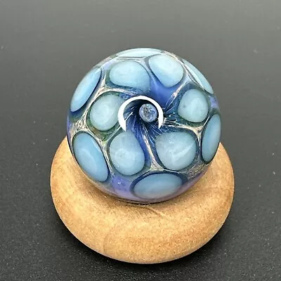 Contemporary Art Glass Marble 1.09  Dots Pinwheels Handmade Unique MIB Boro • $32.29