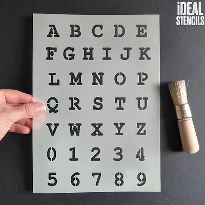 Alphabet A-Z 0-9 Stencil Typewriter Font Alphabet Art Craft Marking Stencil • $48.93