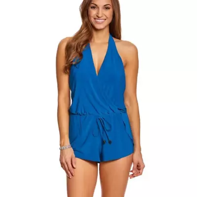 NEW Magicsuit By Miraclesuit Solid Bianca Swim Romper Size 10 NWT Swimsuit Blue • $74.99