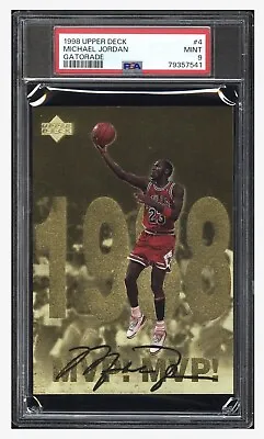 1998 Upper Deck Michael Jordan Gatorade #4 Jumbo Card PSA 9 MINT Chicago Bulls • $71
