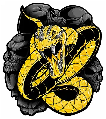 Yellow Snake Venom Viper Fang Stickers Decals Set 2 Laminated No Scratch No Fade • $9.99