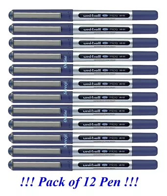 12 X Uniball Eye MICRO UB-150 Roller Ball Pen 0.5mm BLUE Colour Mitsubishi Pen • £13.79