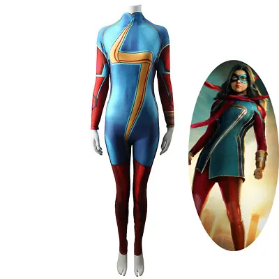 Ms Marvel Kamala Khan Costume Cosplay Bodysuit For Kids Adult Women's Outfit • $63.89