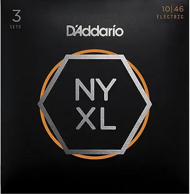 D'Addario 3 Pack NYXL1046-3P Nickel Wound Electric Guitar Regular Light 10-46 • $33.99