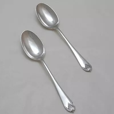 GEORGIAN Design WALKER & HALL SHEFFIELD Silver Service Cutlery Pair Table Spoons • £14.95