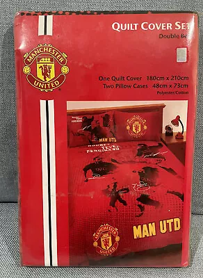 Official Manchester United Vintage 1997 Double Bed Duvet Quilt Cover Football • $54.69