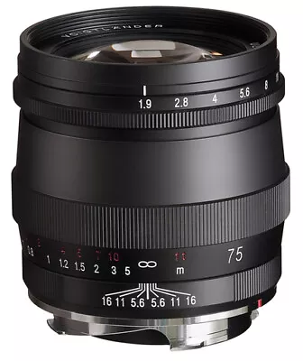 Voigtländer Ultron 1.9/75mm VM M. C.Black F. Leica M Demo (1713037167) • $780.78