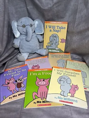 Lot Of 7 Elephant & Piggie Childrens Books By Mo Willems & Plush Elephant • $28