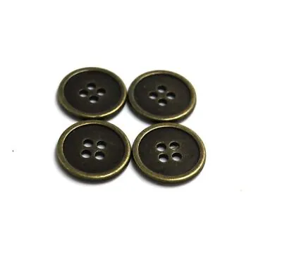 20mm 4 Hole Buttons Bronze Gun Black Metal Button Sewing Clothing Material 20Pcs • $12.86