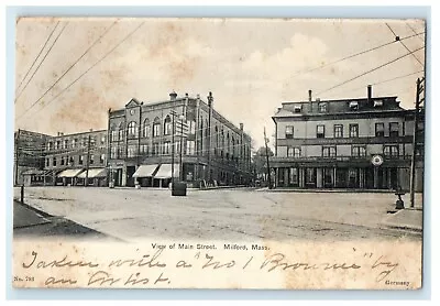 1905 View Of Main Street Milford Massachusetts MA Antique Postcard • $15.48