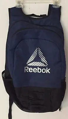 Reebok Backpack Blue & Black Spot For Laptop Two Zip Close Spaces Mesh Pockets • $12.99