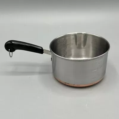 Vintage Revere Ware Copper Bottom 1 Cup Measuring Cup Butter Warmer Pan Korea • $19.99