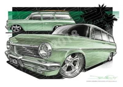 1963 Holden Eh Station Wagon Green A2 Framed Print (d025b) • $249