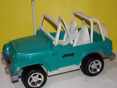 Vintage Barbie Jeep Wrangler Chrysler Blue Beach 1999 Mattel No Remote Lights Up • $22.94