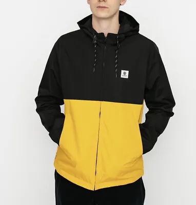 Element Men’s Alder Two Tones Jacket Hooded Black-Yellow Size L • $37.49