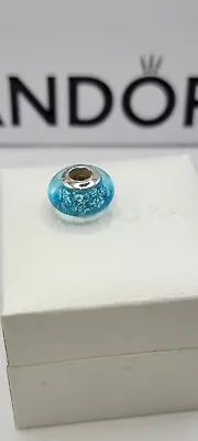 Pandora Sterling Silver Blue Effervescence Murano Glass Charm 791618CZ • £33.08