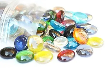 100 Glass Pebbles 20mm Home Wedding Mosaic Garden Memorial 14 Colours (app 550g) • £7.59