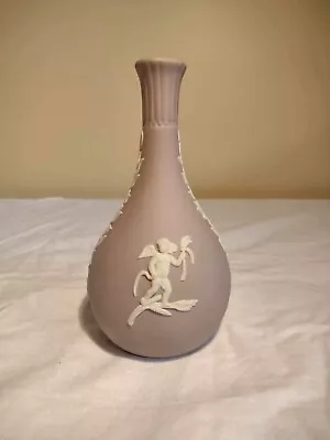 Vintage Lilac Wedgwood Jasperware Cherub Cupid Bud Vase Mint! • $52