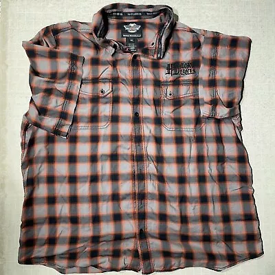 Harley Davidson Men’s Size 3XL HD Short Sleeve Button Checkered Flannel • $20