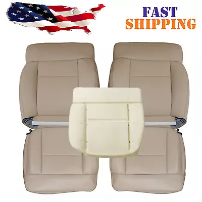 For 2004-2008 Ford F150 Lariat XLT Leather Seat Cover Front Bottom Lean Back Tan • $95.99