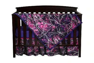 Muddy Girl Camo Crib Set Bedding Sheet Skirt Blanket Baby Toddler • $72.95