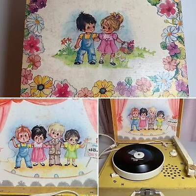 De Jay 45 Kids Yellow Record Player Boy Girl Flowers • $20