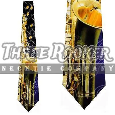 Music Instrument Tie Saxophone Neckties Jazz Blues Mens Neck Ties Brand New • $18.75