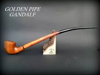 WOODEN TOBACCO SMOKING PIPE Lotr Gandalf Hobbit 82  CHURCHWARDEN LONG   Orange • £44.99