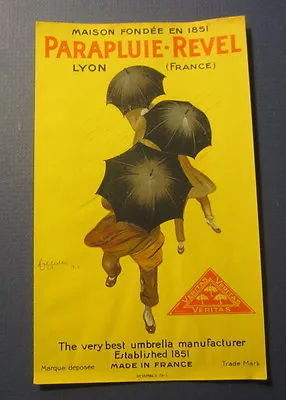 Original Old 1920's PARAPLUIE REVEL - Umbrella MINI-POSTER - Leonetto Cappiello • $17.99